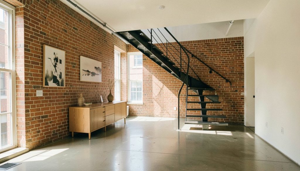 Sunlit Tribeca loft with exposed brick and concrete